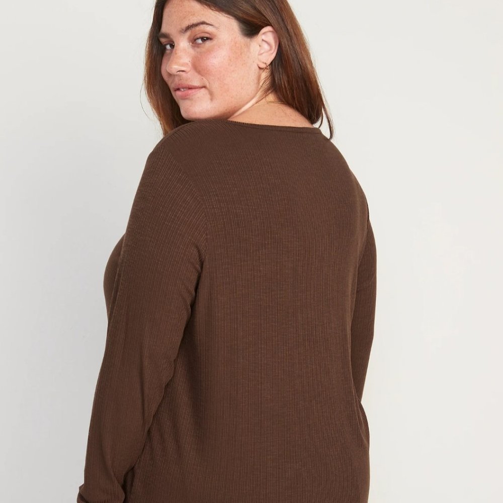 Cocoa Brown V Neck Shirt - Picture 8 of 8
